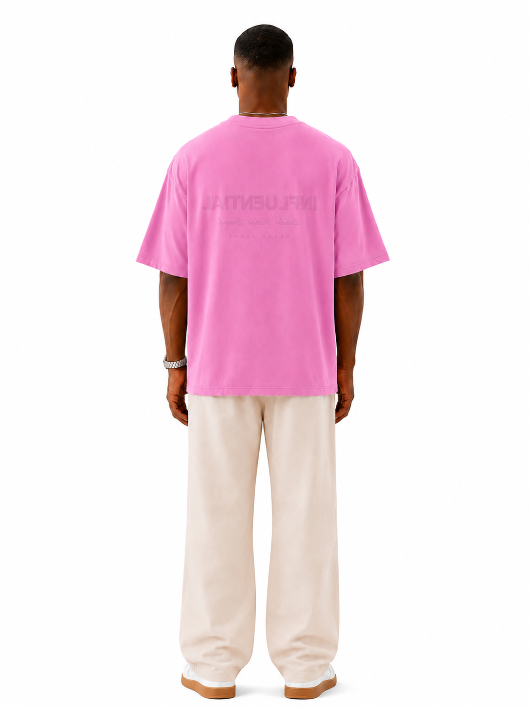 Male Watch T-shirt Pink