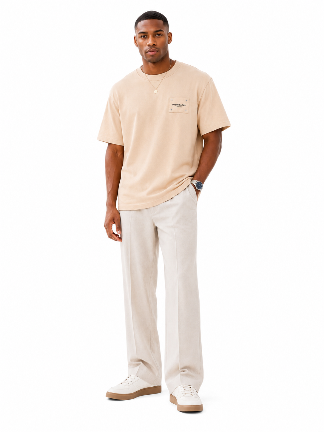 Male T-shirt Beige