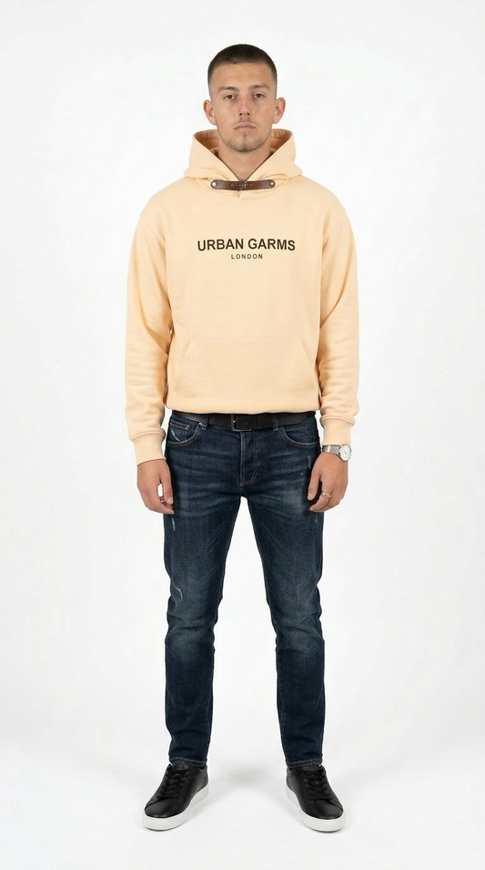 Male Beige Hoodie