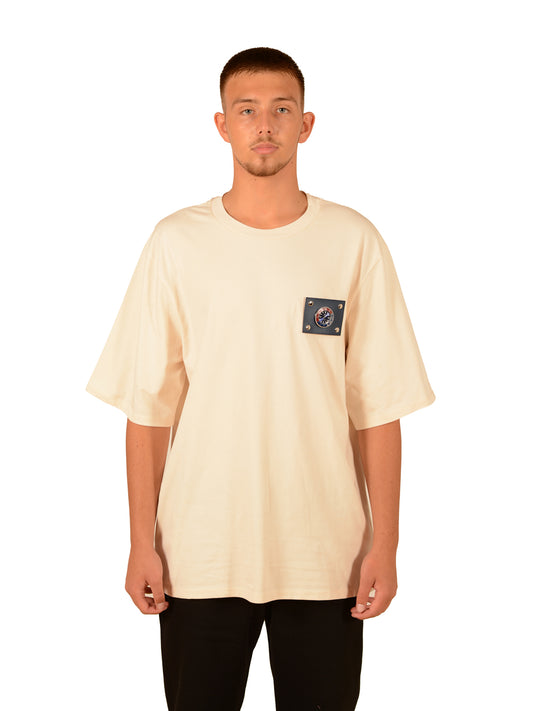 Male Watch T-shirt Beige