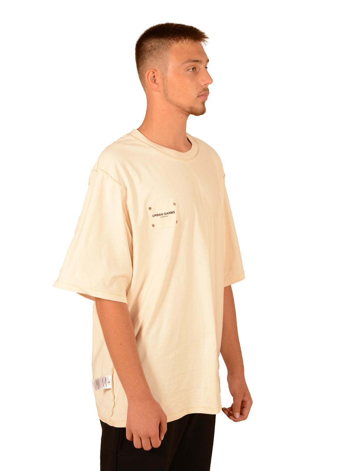 Male Watch T-shirt Beige