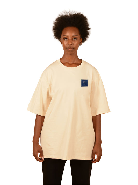 Female Normal Beige T-shirt Black & Blue