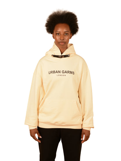 Female Beige Hoodie Black & Brown